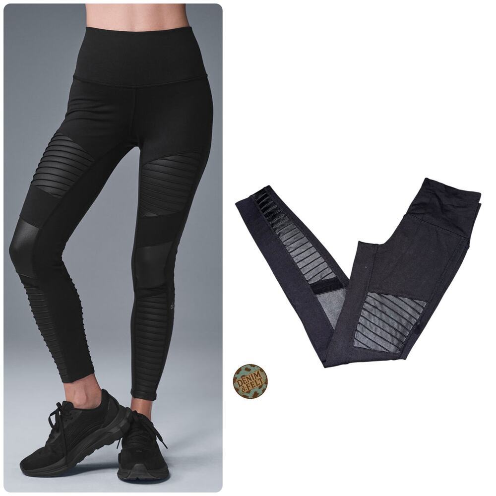 Alo Yoga Women’s 7/8‎ High-Waist Moto Athletic Legging Black – Approx. Size XS
